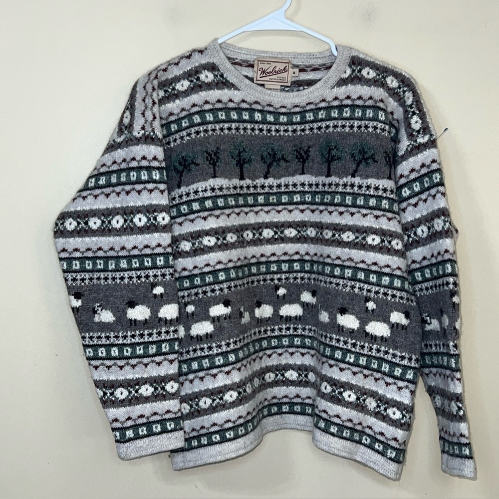 Vintage Woolrich Heavy Sweater WINTER GARDEN Sheep Wool Blend Women's medium
